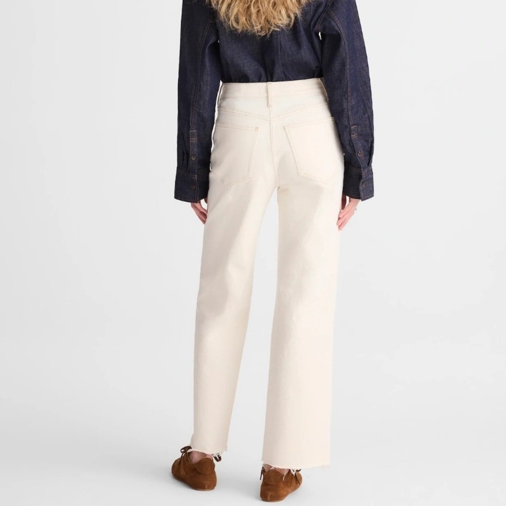 Madewell Perfect Vintage Wide-Leg Crop Jean Vintage Canvas High Rise Raw Hem 29 - Picture 2 of 13